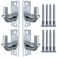 PLAIRC 4 Pack Wall Mount Gate Hinges Heavy Duty Chain Link Fence Gate Hinges with 58 Hinge Pin for Fences Farm Gates Silver