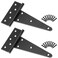 HTHOOOOOME 8 Inch TStrap Heavy Duty Gate Hinges 2 Pack Black Wrought Iron Tee Shed Door Hinges Rustproof Hardware for Wooden Fence Barn Door Shed Gate Yard Outdoor Use