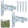 Alffun 2 Pair Heavy Duty Gate Hinges 138 Wall Mount Gate Hinge Metal Chain Link Fence Outdoor Hinge Screws Included