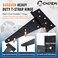 BOODVON 6 Inch TStrap Gate Hinges Shed Barn Door Hinges Heavy Duty Black Tee Hinges for Wooden Fences Yard Gate Wrought Hardware Iron Rustproof 4PackSet