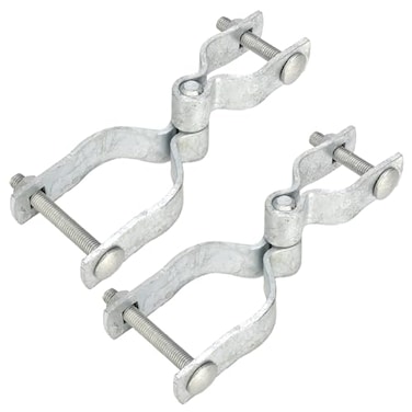 Dreamxiang 138 x 238 Chain Link Fence Gate Post Hinge 2 Pack Chain Link Fence Female and Male Hinges Heavy Duty Galvanized Steel Chain Link Gate Hinge Kit with Bolts Nuts