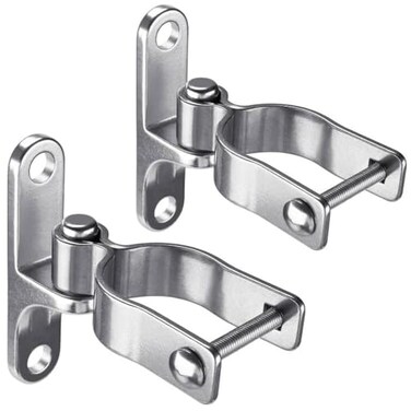 Insaga 2Pack Heavy Duty Wall Mount Gate Hinges 304 Stainless Steel Chain Link Fence Gate Hinges for Farm 178 Pipe Gate Hinge with 58 Pin TPost Gate Hinge Kit for Wooden Metal Fence
