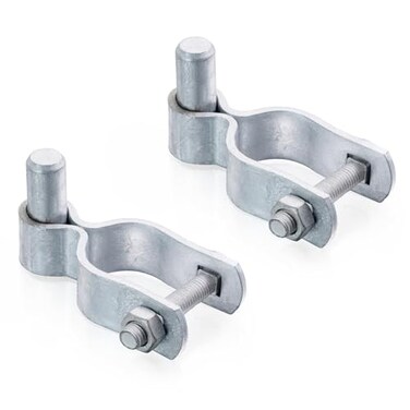 KINNAN 138 Chain Link Fence Gate Male Hinge Heavy Duty Galvanized Steel Gate Hinges with Bolts and Nuts Durable Fence Hardware for Secure and Long Lasting Easy Installation2 Pack