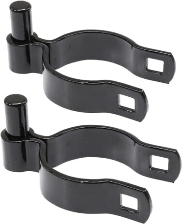 Ozark Fence Chain Link Gate Post Hinge Heavy Duty Pressed Steel Includes Carriage Bolts Nuts Black Coated Steel 238
