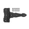 Renovators Supply Manufacturing T Strap Gate Hinges with Hardware 4 12 in Black Rust Resistant Cast Iron Flush Mount Heavy Duty Gate Hinges