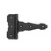 Renovators Supply Manufacturing T Strap Gate Hinges with Hardware 4 12 in Black Rust Resistant Cast Iron Flush Mount Heavy Duty Gate Hinges
