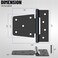 TRIPLE DEER 35 Inch Heavy Duty Gate Hinges Extra Thick Gate Hinges for Wood Fence Barn Door Shed Gate Swing Door Black Finish Door Strap Hinge 2 Pack