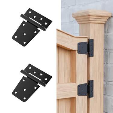 TRIPLE DEER 35 Inch Heavy Duty Gate Hinges Extra Thick Gate Hinges for Wood Fence Barn Door Shed Gate Swing Door Black Finish Door Strap Hinge 2 Pack