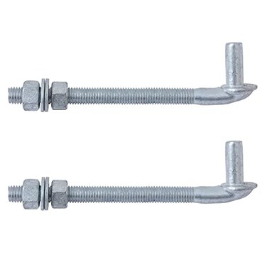 VIVIDA 8 J Bolt Gate Hinge 2 Pack Gate Bolt Hinge with 58 Male Pin Heavy Duty Chain Link Fence Hardware Galvanized Steel