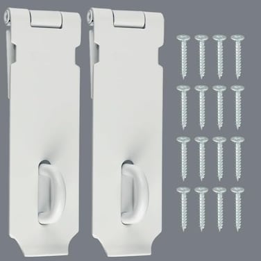 Alise 2 pcs Door Hasp Latch Lock5 Inch SUS 304 Stainless Steel Safety Packlock Clasp Hasp Lock Latch with Fixing Screw for External Doors Window Cabinet Pet Cage MS9W2P5C
