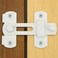 Alise 4 Inch Stainless Steel Gate Latch AntiTheft Heavy Duty Safety Door Lock White Finish Barn Latch for Sliding French Doors Double Doors Barn Doors MS9001W