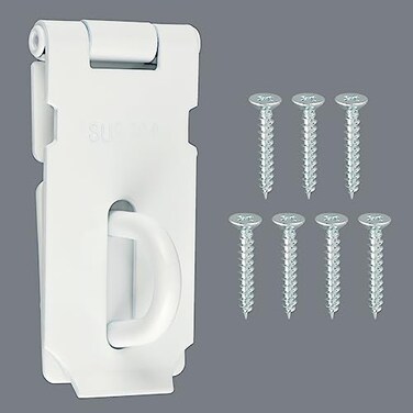 Alise Door Hasp Latch Lock3 Inch SUS 304 Stainless Steel Safety Packlock Clasp Hasp Lock Latch with Fixing Screw for External Doors Window Cabinet Pet Cage MS9W3C