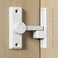 RETRIN Barn Door Lock Latch 90180 Degree Universal Sliding Barn Door Latch Lock Heavy Duty Security Door Latch Lock for Bathroom Bedroom Garage Cabinet Durable Zinc Alloy Gate Hardware White