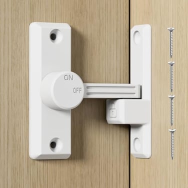 RETRIN Barn Door Lock Latch 90180 Degree Universal Sliding Barn Door Latch Lock Heavy Duty Security Door Latch Lock for Bathroom Bedroom Garage Cabinet Durable Zinc Alloy Gate Hardware White