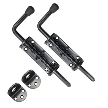 Wulankd Black 2 Packs 85 Inch Heavy Duty Spring Loaded Latch Pin Sliding Barrel Bolt Door Lock for ChestsCabinetsUtility Trailer Gate 2mm Thickened Interior and Outdoor Latch