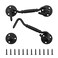 HOME MASTER HARDWARE Barn Door Hook and Eye Latch 4 Privacy Hook Lock Hardware RustProof Gate Latch Cabin Hooks for Sliding DoorsBathroomsOutdoorWindowsBedroomsCabinet2 Pack Black with Screws