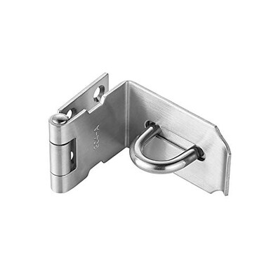 JQK Door Hasp Latch 90 Degree Stainless Steel Safety Angle Locking Latch for PushSlidingBarn Door 15mm Thickness Satin Nickel 4 Inch