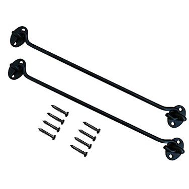 TalyRob 12 Privacy Hook and Eye LatchHeavy Duty Stainless Steel Barn Door Hook for Sliding DoorGarageWindowCabinBathroomClosetBedroom Black2 Pack