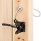 HILLMASTER Self Locking Gate Latch for Wooden Fence Heavy DutyGravity Lever Fence Door Latches with Steel Spring Cable Pull String Gate Hardware Gate Lock for Outdoor Secure PoolGardenBlack Finish