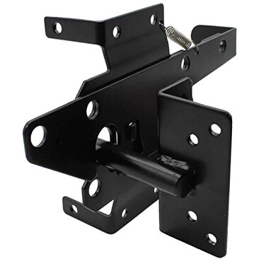 Jake Sales Vinyl Gate Latch Black for Vinyl Wood PVC etc Fencing Fence Gate Latch wMounting Hardware Gate Latches Have a 90 Degree Bracket Resulting in a Positive Latch to Gate Connection