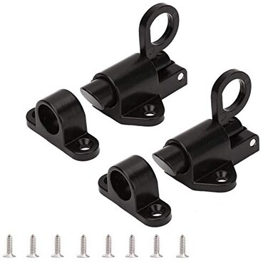 kaileyouxiangongsi SelfClosing Latch Spring Door Lock Door Latch Security Automatic Window Gate Lock Spring Load Bolt Latch Black