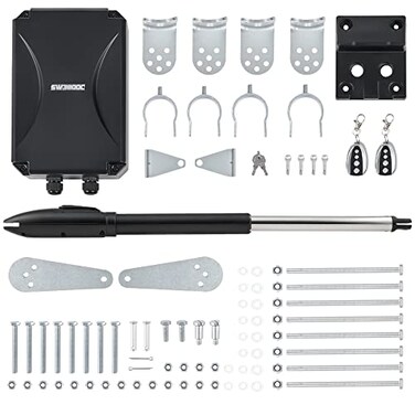 CO-Z COZ Automatic Swing Gate Opener Kit Electric Gate Opener for Doors up to 660lb 18ft Driveway Home Garden Gate Opening System for Swing Gates Gate Complete Kit with Remote Controls Release Keys