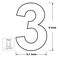 BetLight 8 Inch Modern House Numbers Premium Aluminum Floating Home Address Number with Elegant Sophisticated Brushed Finish Black Number 3