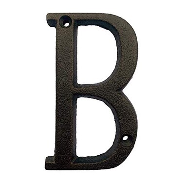 BetLight 51 Inch High Cast Iron House Letter Solid Home Address Letter Elegant Black Brown Finished Matching Perfect with 55 Inch House Numbers Letter B