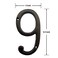 BetLight 55 Inch High Cast Iron House Number Solid Home Address Numbers Elegant Black Brown Finished Easy Install With Matching Screws Number 9