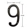 BetLight 55 Inch High Cast Iron House Number Solid Home Address Numbers Elegant Black Brown Finished Easy Install With Matching Screws Number 9
