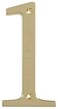 HILLMAN Distinctions Distinctions Flush Mount House Number 1 Polished Brass 4 Zinc Address Number for Front Door Mailbox Wall Gate and Plaque WeatherResistant Outdoor Address Number Hardware Included