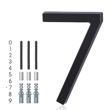 YIPLED Floating House Number 7 6 Inch Modern House Numbers for Home Mailbox Street Black