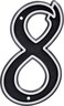 Hillman 845900 House Number 8 55Inch Reflective Silver Black