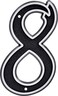 Hillman 845900 House Number 8 55Inch Reflective Silver Black