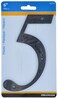 Hillman 847379 Black House Number 5 6Inch Nail Plastic