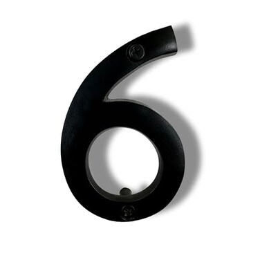 NACH Floating House Numbers 4 inch Aluminum Black House Numbers for Outside Number 6 Door Numbers with Mounting Hardware