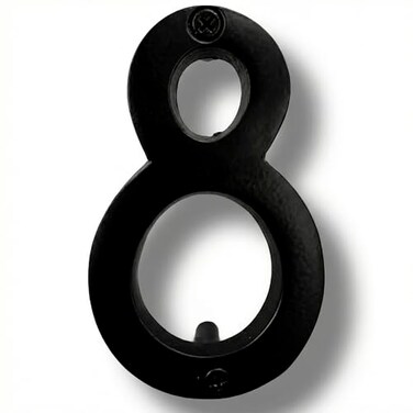 NACH Floating House Numbers 4 inch Aluminum Black House Numbers for Outside Number 8 Door Numbers with Mounting Hardware