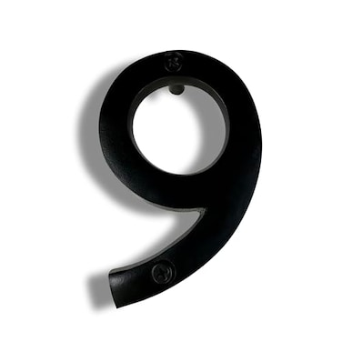 NACH Floating House Numbers 4 inch Aluminum Black House Numbers for Outside Number 9 Door Numbers with Mounting Hardware