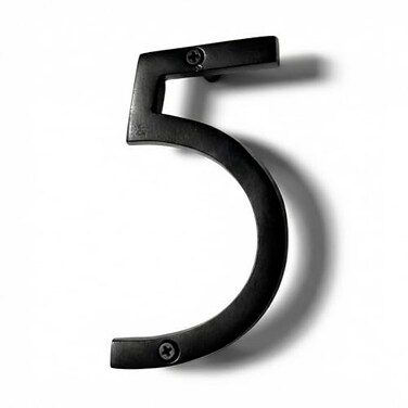 NACH Floating House Numbers 8 inch Aluminum Black House Numbers for Outside Number 5 Door Numbers with Mounting Hardware
