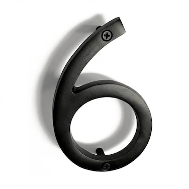 NACH Floating House Numbers 8 inch Aluminum Black House Numbers for Outside Number 6 Door Numbers with Mounting Hardware