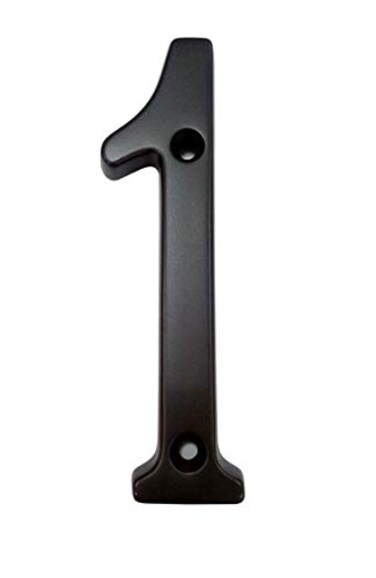 QCAA Traditional Heavy Forged Brass House Number 6 1 US10B Oil Rubbed Bronze 1 Pack Made in Taiwan