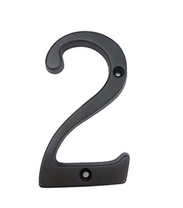 QCAA Traditional Heavy Forged Brass House Number 6 2 US10B Oil Rubbed Bronze 1 Pack Made in Taiwan