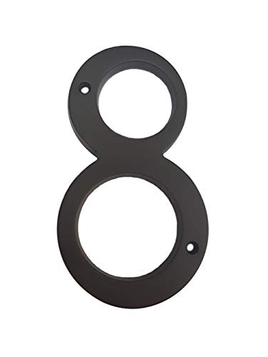 QCAA Traditional Heavy Forged Brass House Number 6 8 US10B Oil Rubbed Bronze 1 Pack Made in Taiwan