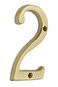 QCAA Traditional Heavy Solid Brass House Number 2 4 Polished Brass Lacquered 1 Pack Made in Taiwan