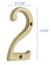 QCAA Traditional Heavy Solid Brass House Number 2 4 Polished Brass Lacquered 1 Pack Made in Taiwan