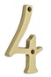 QCAA Traditional Heavy Solid Brass House Number 4 4 Polished Brass Lacquered 1 Pack Made in Taiwan