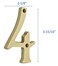 QCAA Traditional Heavy Solid Brass House Number 4 4 Polished Brass Lacquered 1 Pack Made in Taiwan