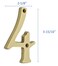 QCAA Traditional Heavy Solid Brass House Number 4 4 Polished Brass Lacquered 1 Pack Made in Taiwan