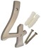 QCAA Traditional Heavy Solid Brass House Number 4 4 Polished Brass Lacquered 1 Pack Made in Taiwan