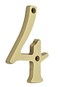 QCAA Traditional Heavy Solid Brass House Number 4 4 Polished Brass Lacquered 1 Pack Made in Taiwan